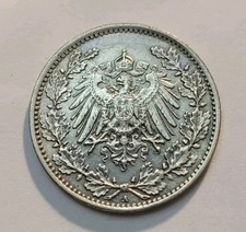 1919 A Germany 1/2 Mark World Silver Coin