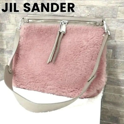 Jil Sander Shoulder Bag Boa Leather Pink Beige Women Bag Original Collection Acc