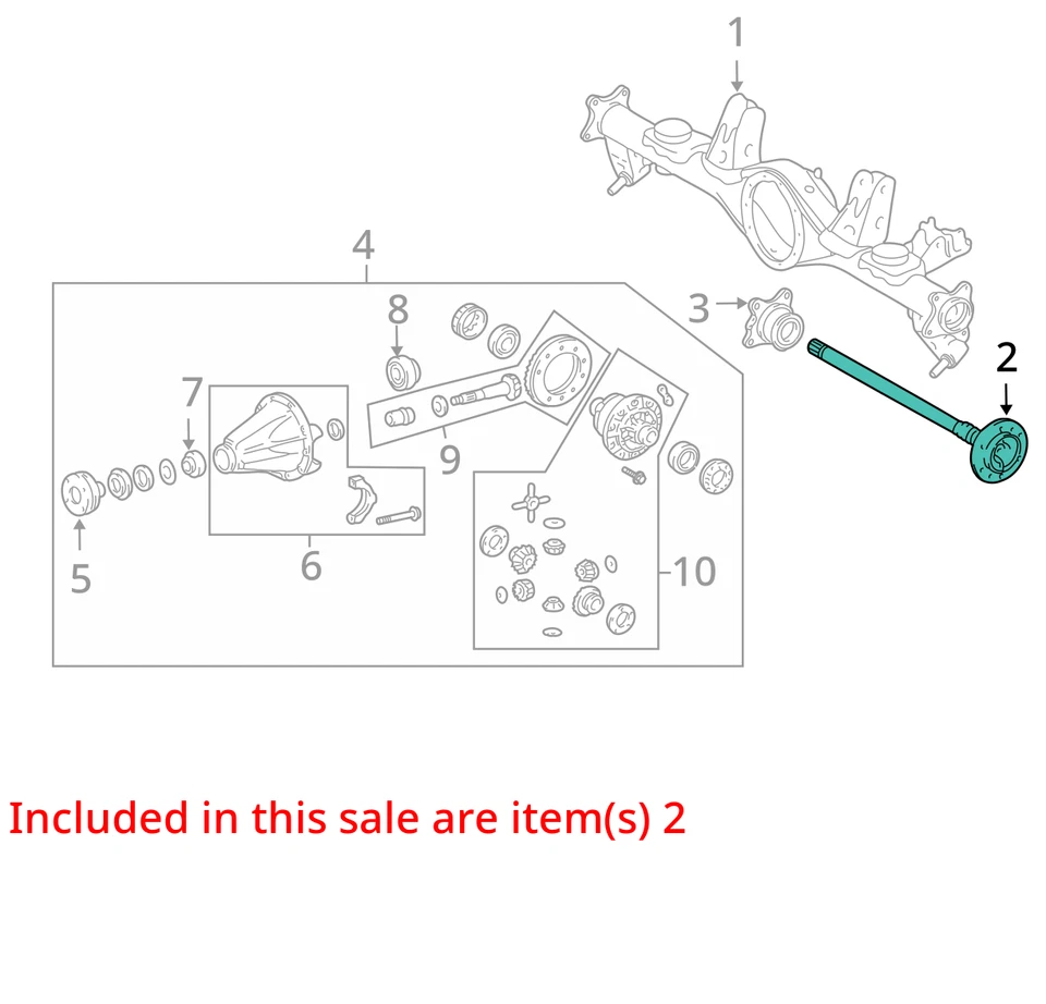 Eje trasero para 10-23 LEXUS GX460 711506 Foto 2 de 3