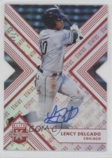 2018 Panini Elite Extra Edition Status Red Die-Cut 20/75 Lency Delgado Auto xb2