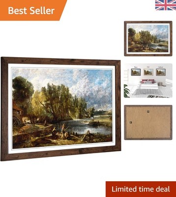 Klassische John Constable Stratford Mill Wandkunst - fertig zum Aufhängen, Nussbaumrahmen