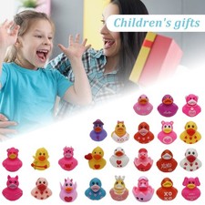 24Pcs Valentine's Day Gift Rubber Mini Rubber Duck Bath Tub Decor Party Gifts