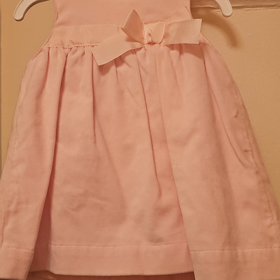 Carter's Girls Pink Satin Bow Sleeveless A-Line Knee Length Dress 3 Months