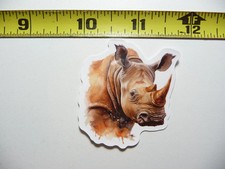 RHINO RHINOCEROS HEAD SMALL STICKER DECAL WILDLIFE PRESERVE NATURE ANIMAL