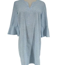 Coolibar Women's UPF 50+ Blue Swirl Sun Protection Dress Size M Cover Up