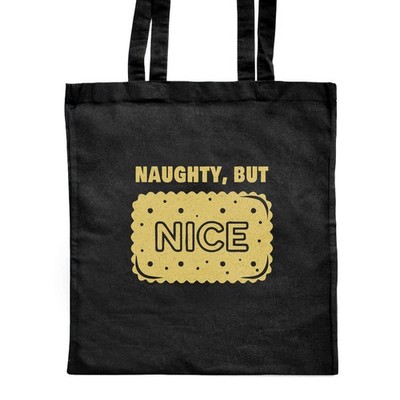'Naughty But Nice Biscuit' klassische schwarze Shopper Tasche (ZB00032697)