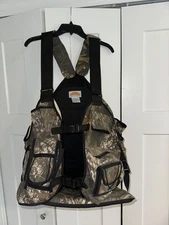 Tactical Camouflage Hunting Vest Seat Cushion Game Bag Orange Flag Bird