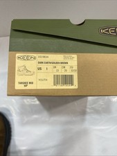 Keen Targhee Mid Youth Boys Size 1 US Brown Leather 1019834 Hiking Trail Boots