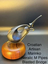 Croatian Artisan Marinko Neralic M Pipes Blasted Bridge Tobacco Pipe