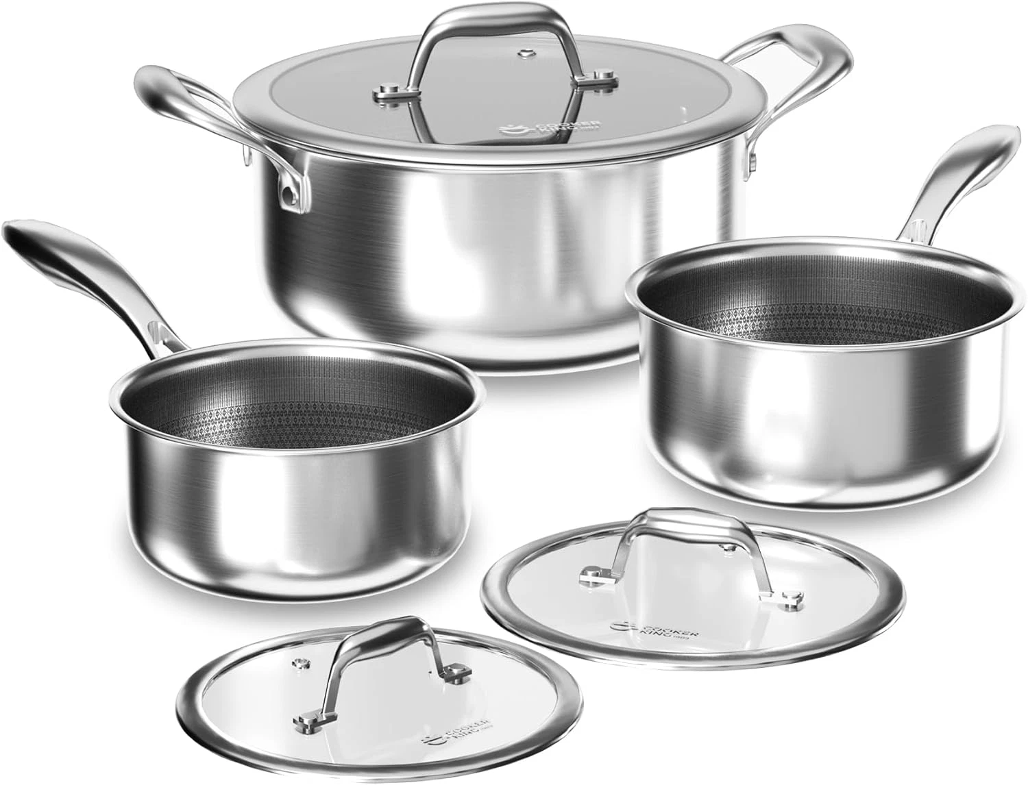 Stainless Steel 6-Piece Cookware Set, Non-Stick, Induction & Oven Safe