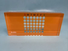 MoMA Museum of Modern Art Acrylic Perpetual Desk Calendar Modern Style Orange