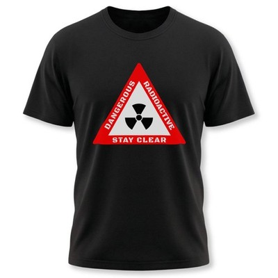 Radioactive Dangerous Stay Clear Warning T-Shirt | Nuclear Symbol Tee Shirt