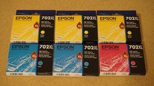 6x Epson 702XL Ink Cartridges - Cyan Magenta Yellow - Exp 2026-2028 | 1x Expired