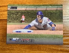 2023 Topps Stadium Club - Black Foil #270 Nico Hoerner Plus Base Card Cubs