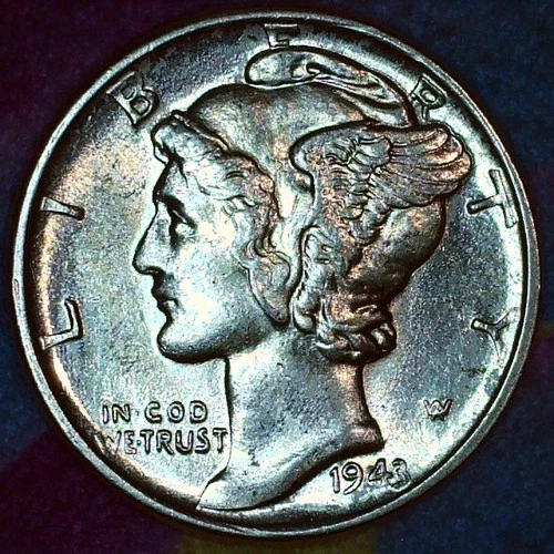 1943-P Mercury Dime – Uncirculated – Brilliant 90% Silver