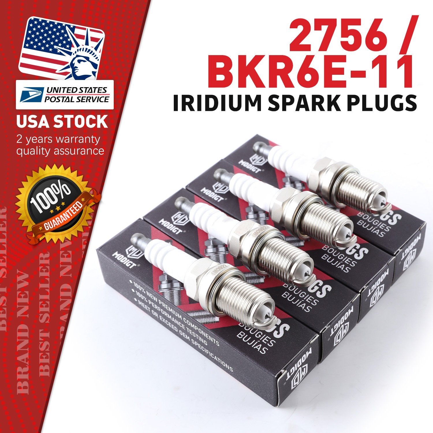 Enhance Engine Performance For NGK 2756 / BRK6E-11 Iridium Spark Plugs Set 4pcs