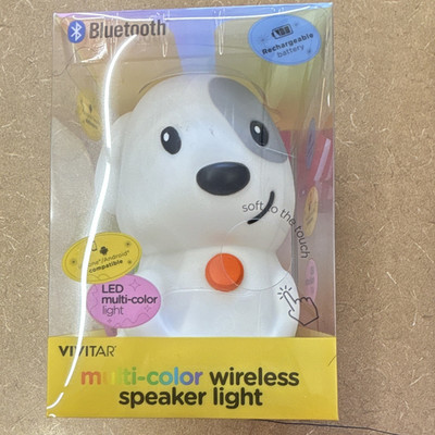 Vivitar Wireless Speaker Light Bluetooth LED Multi-Color Rechargeable White
