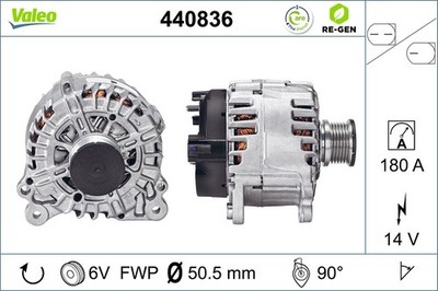 Lichtmaschine Generator Lima VALEO RE-GEN - AT 440836 +71.40  Pfand 14V für VW 7