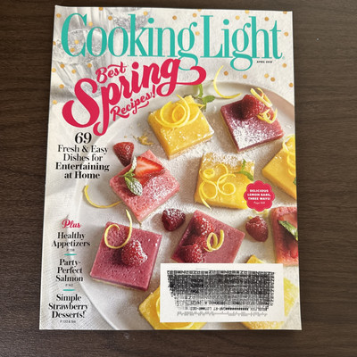 Cooking Light Magazine April 2015 Spring Desserts - Healthy Appetizers free ship