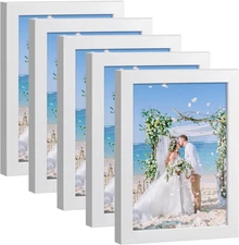 Happyhapi 4X6 Picture Frame Set of 5, White Photo Frames Display Photo 3.5X5