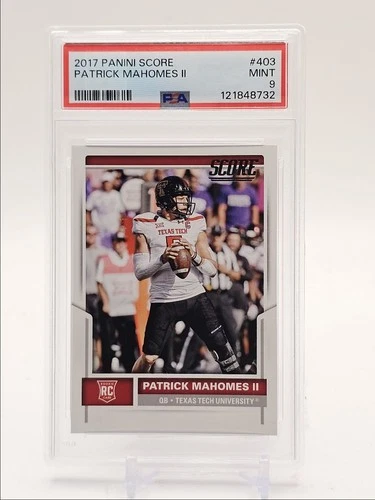 PATRICK MAHOMES II 2017 SCORE ROOKIE FOOTBALL TEXAS TECH A RC PSA 9 Q0004