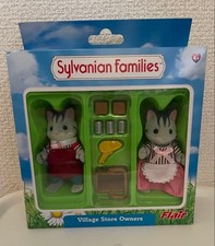 Sylvanian Families Grayish Cat Grandpa and Grandma