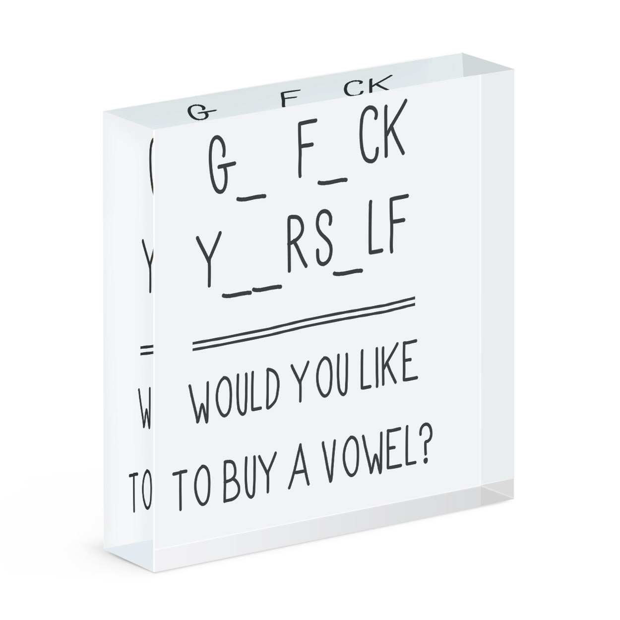 Go Fck Yourself Acrylic Photo Block Frame Funny Joke Rude