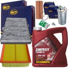 FILTER SET INSPEKTIONS PAKET+MANNOL 5W30 1.9+2.0 TDI für AUDI A4 8E B6 8H B7