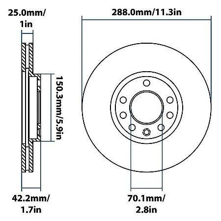 Rotor de freno premium Carquest Wearever YH145285 (97-09 Saab/Saturno) Foto 3 de 3