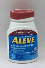 Aleve Arthritis Cap All Day Strong 220 mg Pain/Fever Reliever 200Ct EXP 2/26