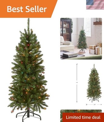 Lifelike 4.5 ft Kingswood Fir Christmas Tree - 150 Colors & Easy Setup Included