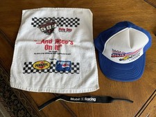 Vintage Indycar Snapback Hat + Tom Carnegie Towel + Mobil 1 Glasses Strap