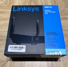 Linksys WiFi 6 Classic Micro Router Pro 6 AX5400 MR55WH Dual Band Mesh