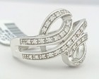 GENUINE 0.50 Cts DIAMONDS FANCY LOOPED RING SOLID .925 SILVER - New with Tag — photo 6