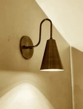 Modern Industrial Raw Brass Wall Lamp | Handmade Metal Sconce Light
