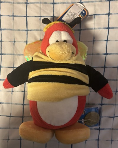 Disney Club Penguin Disney Parks Jumbo Bumble Bee Plush Toy Tag & Coin ...