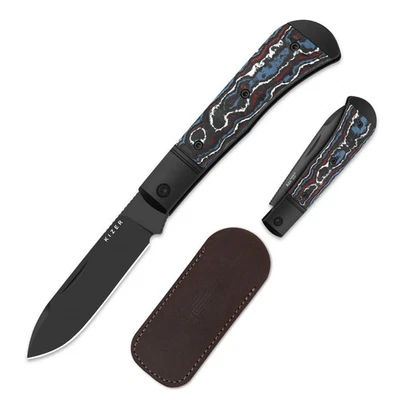 KIZER Trestle D S90V Black Aluminum & FAT Carbon DLC 42a Taschenmesser Ki3760A1 - Bild 1 von 4