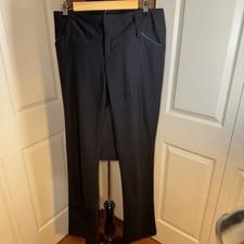 Alice + Olivia Pants Size 8 Black Stretch Trouser Career Minimalist Wool/Lycra