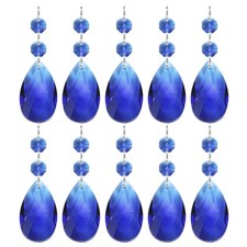 Teardrop Crystal Chandelier, 10 Pack 85mm Length Prisms Part, Dark Blue