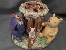 Disney Classic Winnie the Pooh Piglet Eeyore Ceramic Tree Toothbrush Holder