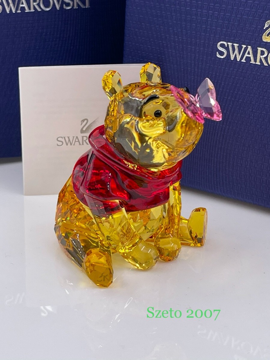 未使用 希少 2000年廃盤品 定価2万◆スワロフスキー『フグ』5282028 Swarovski Disney Winnie the Pooh with Butterfly MIB 5282928
