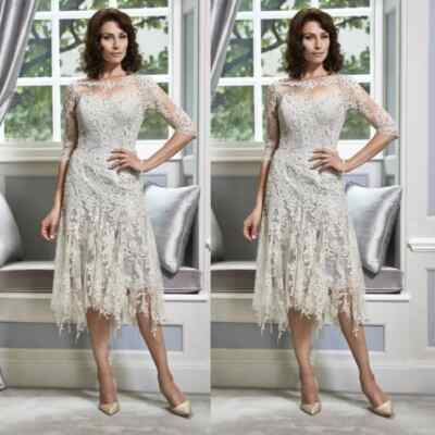 Lace Mother Of The Bride Dresses Tea Length Mother's Groom A Line Plus Size