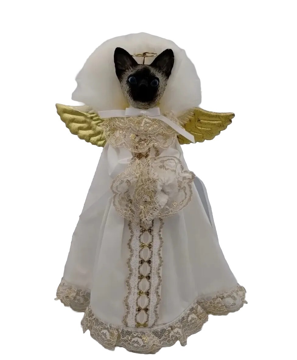 Siamese Cat Angel Christmas Tree Topper Kitty Decoration eBay