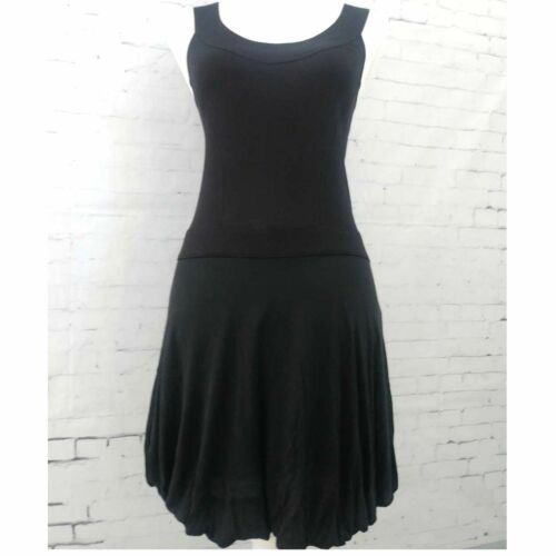 HELMUT LANG Fit & Flare Black Tank Dress Size: Sm… - image 1