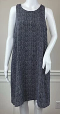 Gap Sleeveless Swing Dress Tank Style Navy Chevron Pockets Lined Poly Size S