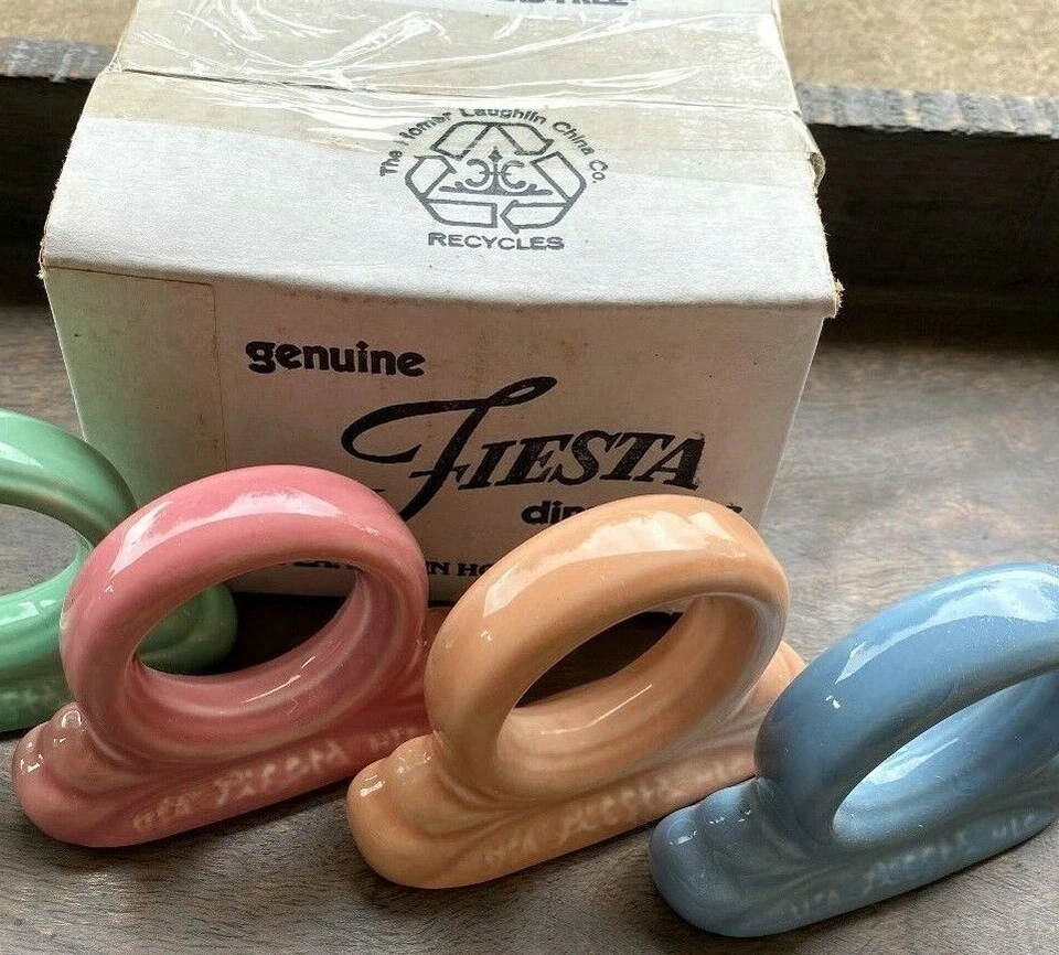 HOMER LAUGHLIN New Discontinued Fiesta Napkin Ring (1) Retired Colors mix and match Imperfect