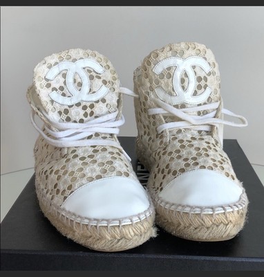 white lace espadrilles