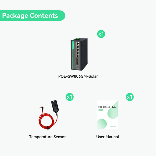 Switch PoE solare gestito LINOVISION con controller di carica solare MPPT integrato - Foto 11 di 11