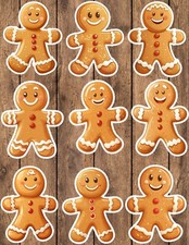 Cartoon Gingerbread Man Die Cut Stickers Set Scrapbooking Laptop Waterbottle