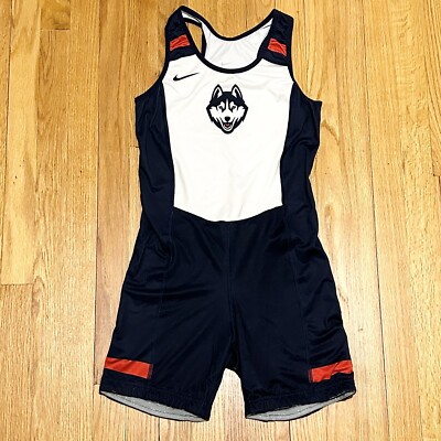 Nike Team Issued UConn Huskies Men s Size M-L CAA Blue White Speedsuit Singlet